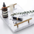 Luxury Green Appetizer Tray Decor Marble Stone Storage Tray Custom Marble Dessert Cake Serving Tray With Brass Handle
