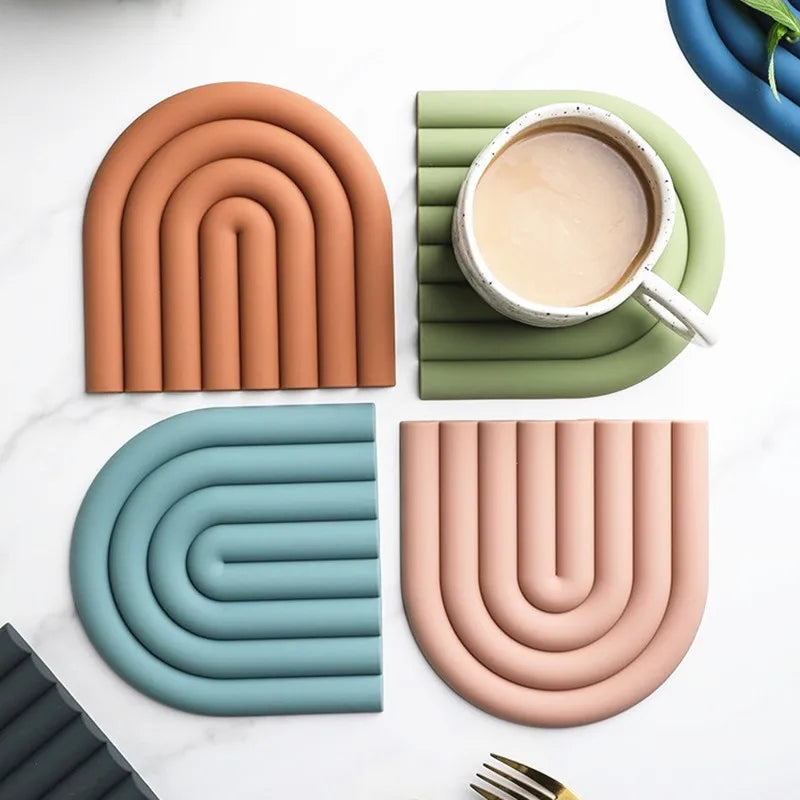 Custom Silicone Non Slip Trivet Mats Multipurpose Hot Pads for Pots Pans Heat Resistant Marble Kitchen Pot Holder