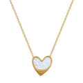 Ins Korean Gold Plated Shell Heart Shaped Necklace Waterproof Stainless Steel Love Heart Pendant Necklace for Women