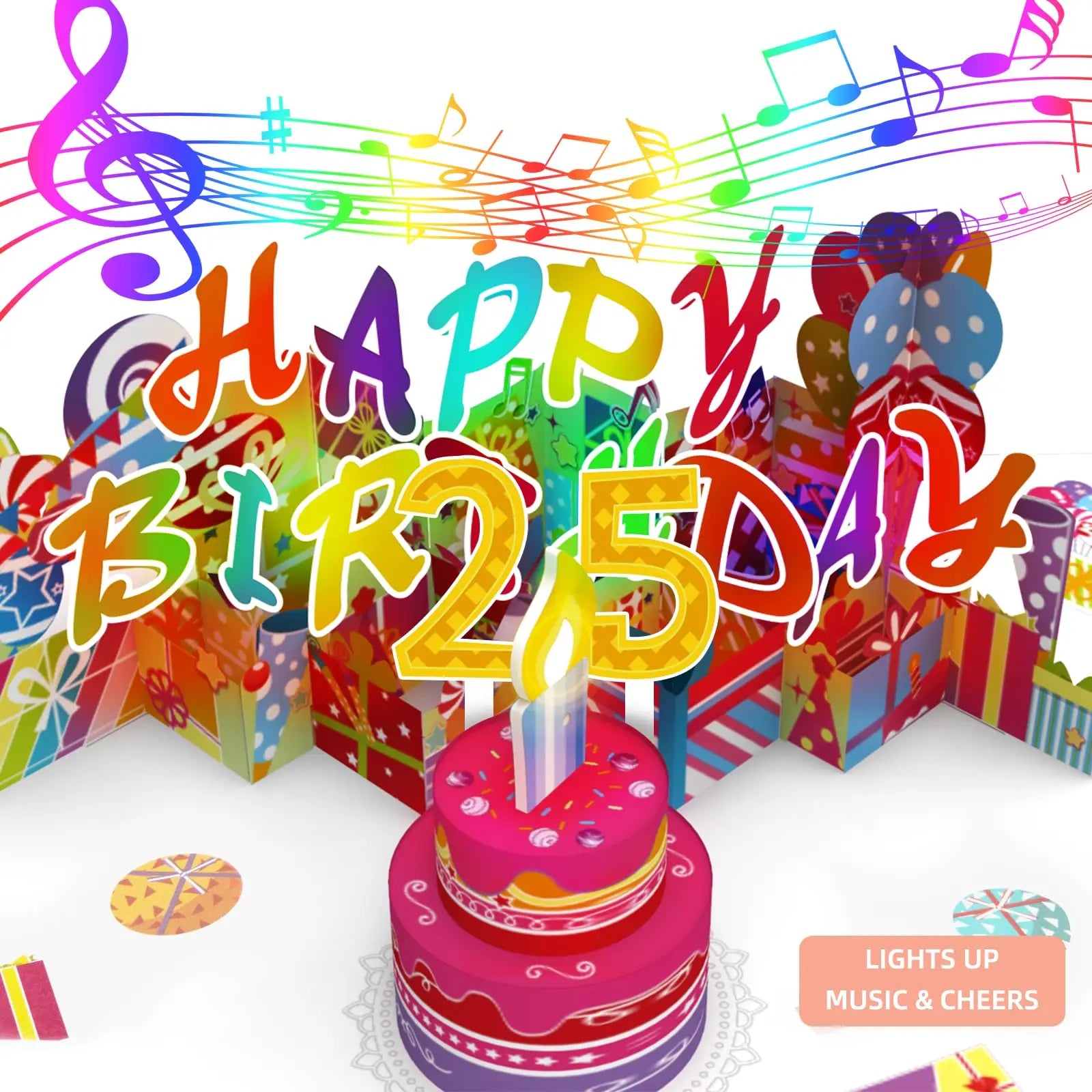 Musical 25TH Birthday Card for Birthday Decorations 25th Birthday Gifts for 25 Years Old Women Men Her Him Friends Sister