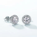 Luxury 925 Sterling Silver Moissanite Stud Earrings Minimalist S925 Shining Diamond Jewelry