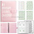 Custom 100 Envelope Savings Challenge A5 Budget Binder Challenges Pu Leather Budget Binder With Bags and Numbered Stickers