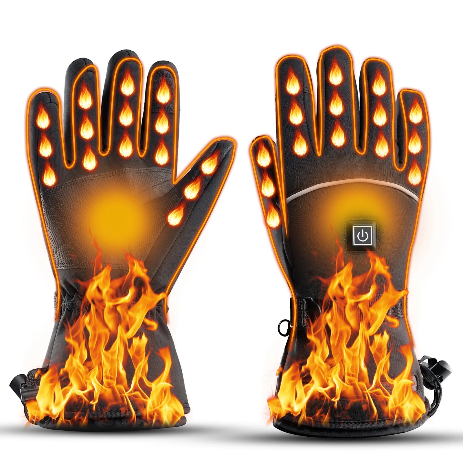 Waterproof USB Rechargeable Electric Heated Gloves Women Men Touchscreen Thermal Motorcycle Gloves Heated for Motorbike Skiing