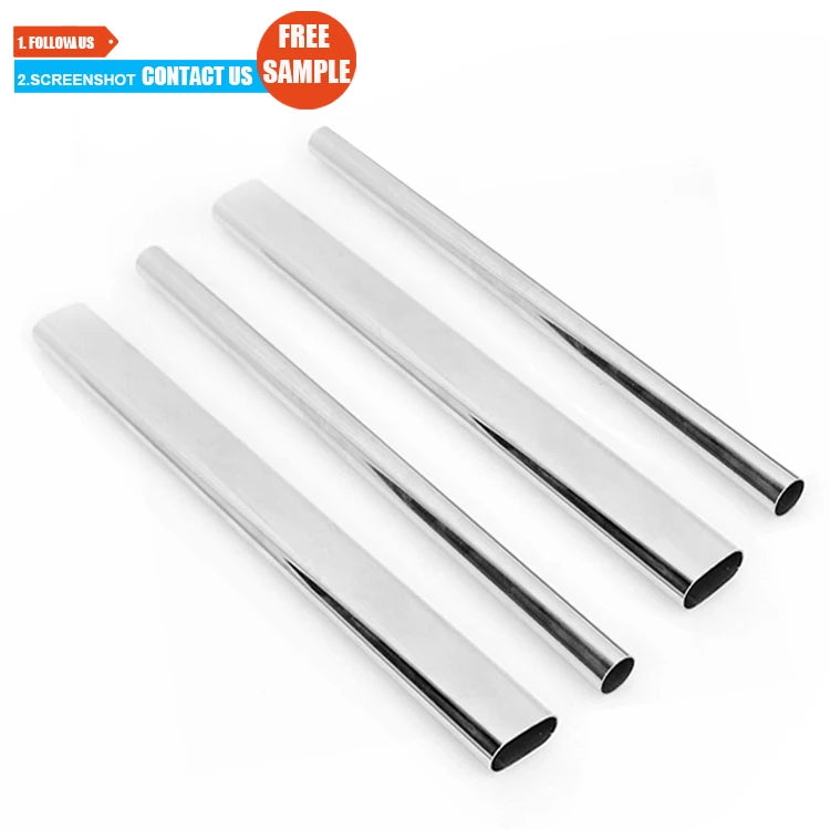 Toco Closet Fittings Hardware Stainless Steel Chrome Oval Wardrobe Clothes Hanging Rail Rods Tube