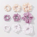 100% Mulberry Silk Elastic Headband Set 9pcs with Scrunchie Accessories Holiday Party Christmas Gift Box