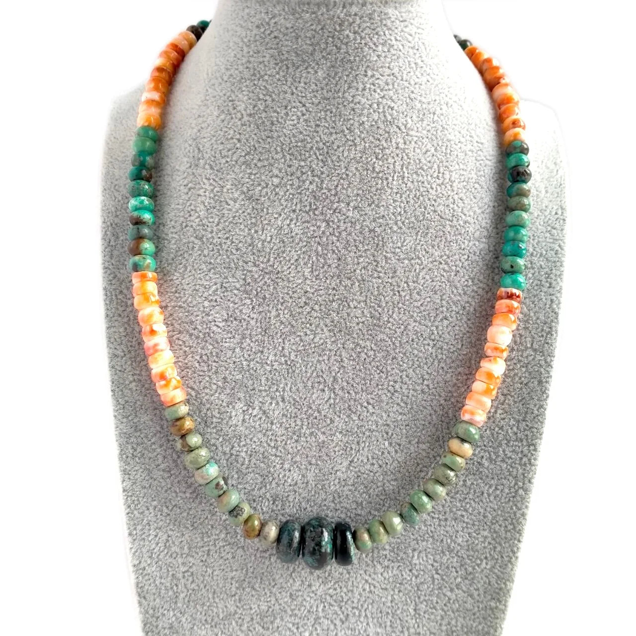 GENUINE Turquoise & Spiny Oyster Jewelry Turquoise Beaded Necklace