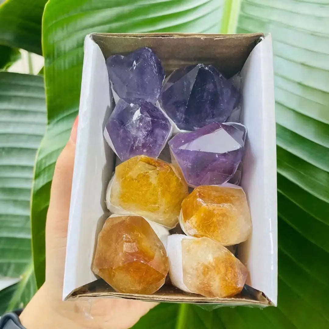 Raw Material Natural Stone Point Crafts Crystal Collection Gift Boxes Citrine Amethyst for Gift
