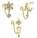 Gaby New Arrival Sun Moon Eye Gold Plated Dangle Nose Cuffs Bulk Non-Piercing Body Jewelry for Party Gift Main Material Brass