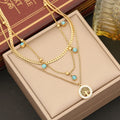 New Arrival 316L Stainless Steel Tarnish Free Waterproof 18k Gold Plated Double Layer Tree of Life Jewelry Sets for Women