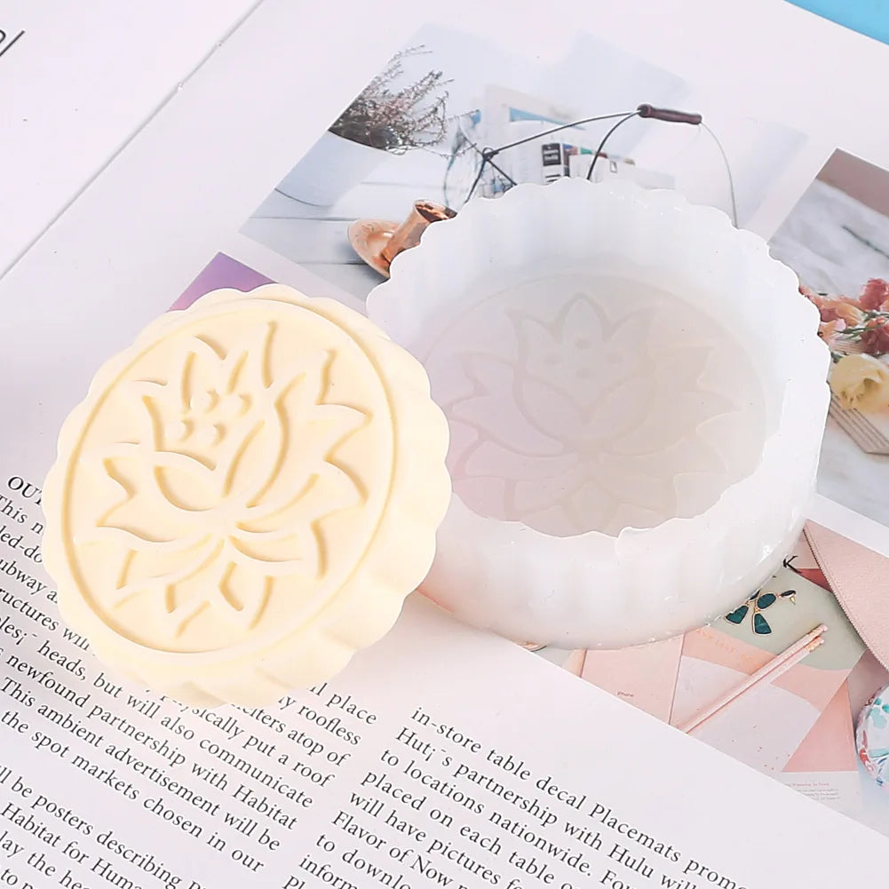 Mooncake Series Aromatherapy Candle Liquid Silicone Mold Diy Diffuser Stone Soap Gypsum Glue Mold