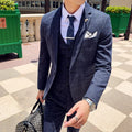 2024 OEM ODM Men's Wedding Casual Suits Customizable Autumn Collection 3 Piece Cotton Blend Plus Size Paid Business