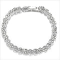 Wholesale Fashion Brass Alloy with Silver Plated Heart Shape Wrap Bracelet Diamond Inlaid Roman Bracelets Jewelry China Supplier