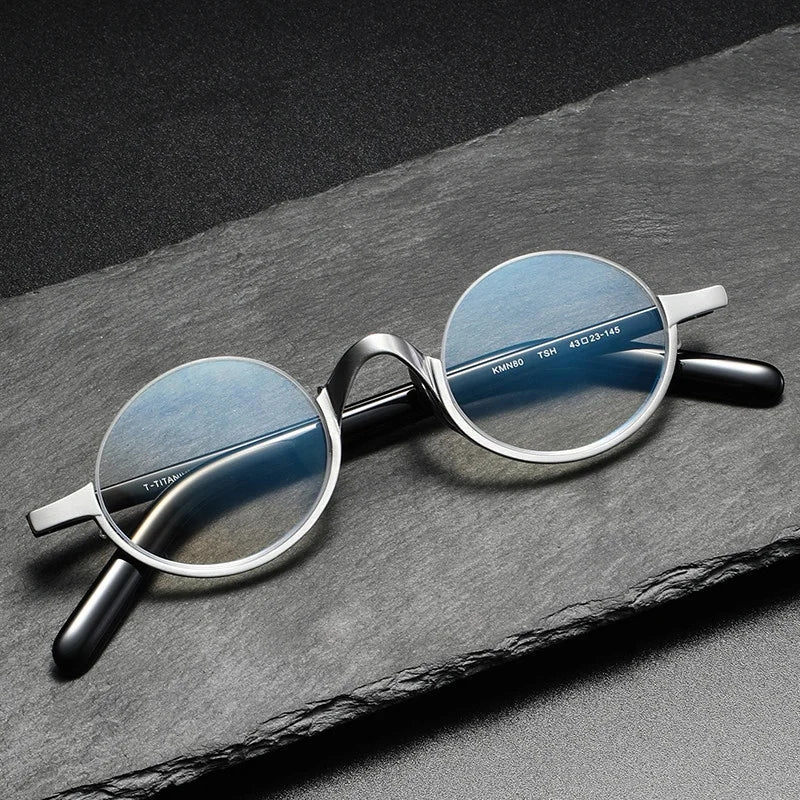 KMN80 2023 Pure Titanium Optical Eyeglasses Frames Unisex Fashion Full Frame Computer Anti Blue Light Glasses Letter Pattern