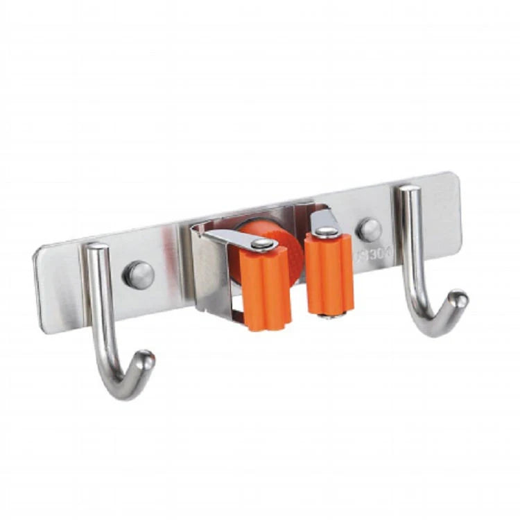 Factory Price Household Mop Clip Holder Wall Mounted Stainless Steel Storage Mop Holder