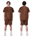 KY Homme Summer Oversize T-Shirt Mesh Shorts Set Men Custom 5 Inch Inseam Plain Dyed Quick Dry Casual Drop-Shoulder 230gsm