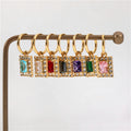 20220 Trendy Earring 18K PVD Gold Plated Luxury Zirconia Rectangle Hoop Earring Stainless Steel Trendy Jewelry