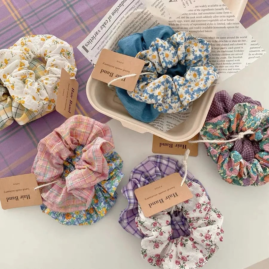 Version of Ins Temperament Elegant and Sweet Hair Large Intestine Ring Female  Hair Accessories