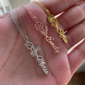 Custom Name Necklace Dainty Personalized Minimalist Jewelry PVD Plated Birthflower Nameplate Necklace for Women Gifts