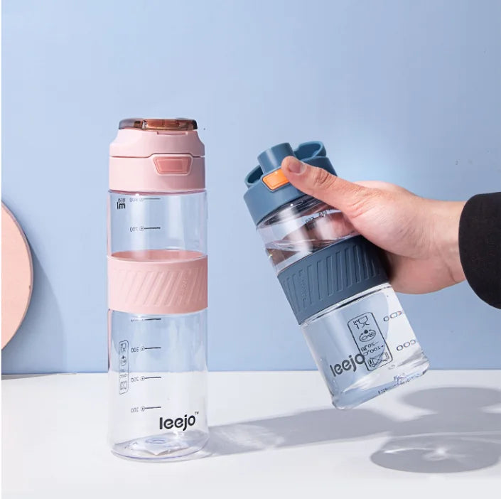 Leejo BPA-Free 650ml Tritan Flip Spout Top Sports Bottle Eco-Friendly Direct Drinking Carry Handle No Spill Hydration Fitness