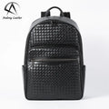 Andong Leather Business Backpack for Men with Breathable Back Woven Pattern Genuine Cow Leather Fashion Multi-function Bag 6768