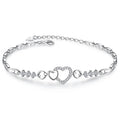 Hot Sale Delicate Classic Gold Plated Heart Pendant Zirconium Charm Adjustable Bracelet with Zirconium Stones