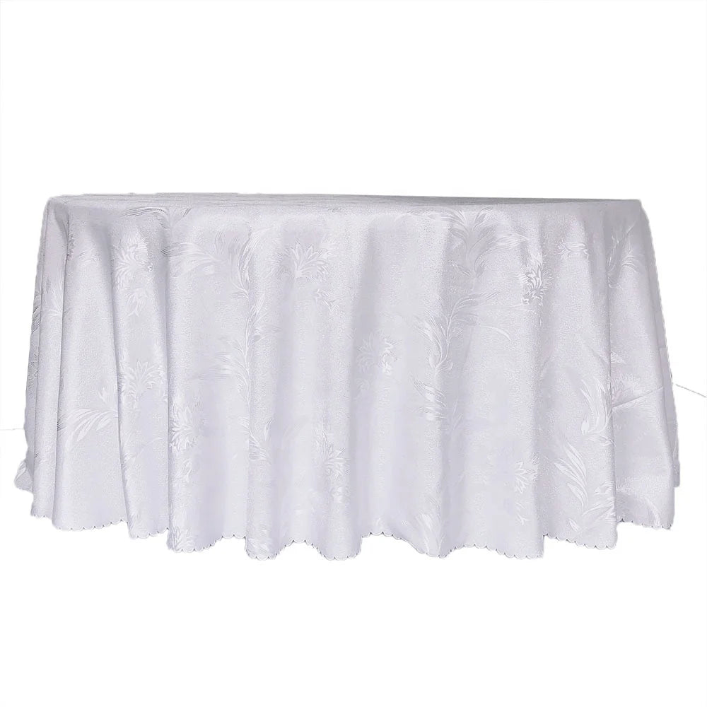 Wrinkle Free Fabric Washable Polyester Round Table Cover for Wedding