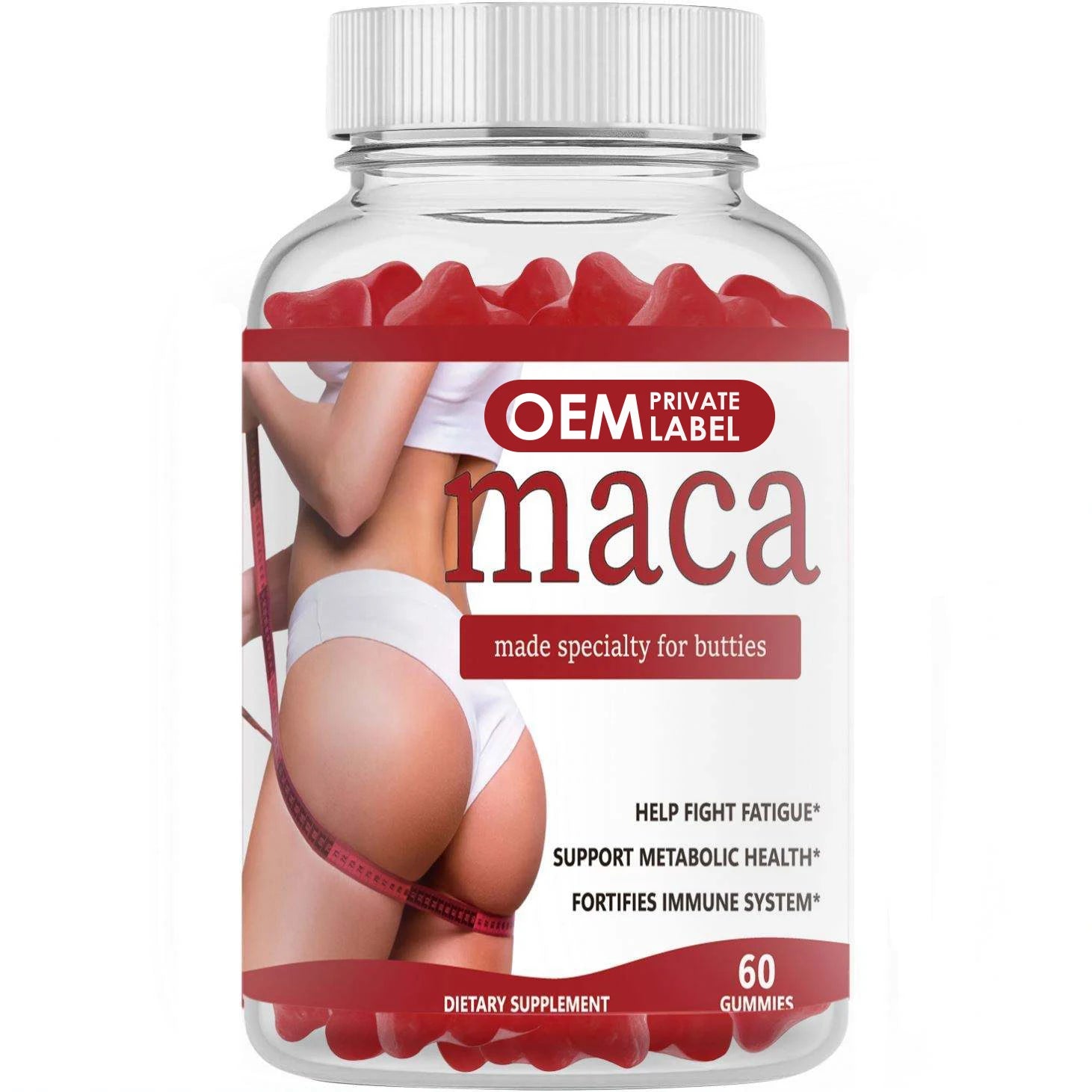 OEM Maca Root and Tribulus Gummies Natural Hip and Booty Enhancement Supplement with Aguaje and Fenugreek