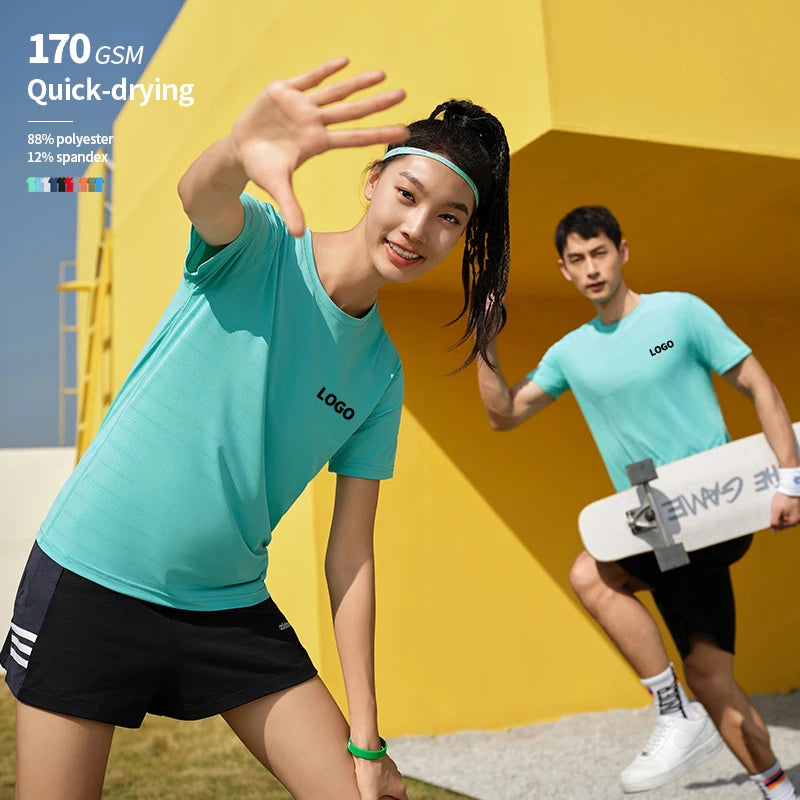 170 GSM 88% Polyester 12% Spandex Quick Drying Sport Summer Wholesale Custom Logo OEM Printing Men's Sports Wear