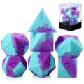DND D&D Polyhedral Square 16mm Sharp Edge Silicone Rubber Engraved Dice Set for Dungeons and Dragons
