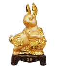 2025 Resin Rabbit Figurine Chinese Zodiac Rabbit Golden Resin Collectible Figurines Table Decor Statue