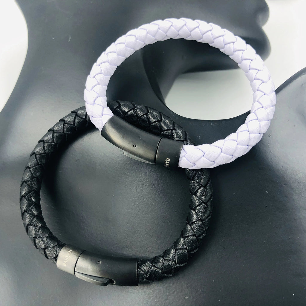 BMZ 2026 logo Free Good Quality Knitted Genuine Real Leather Love-around Bracelet