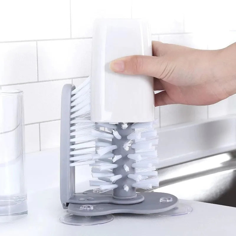 Sink Water Bottle Cleaning Brush Glass Cup Brush Goblet Mugs Cleaner Strong Suction Lazy Clean Brush Cup Glass Bar Kitchen Tools