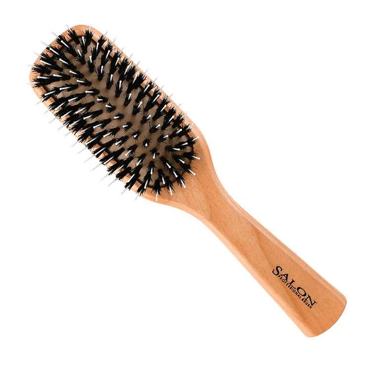 Hot Sale Women's Cushioned Wooden Paddle Brush Porcupine Bristle Comb Salon Professional Detangler