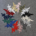 Handmade Multi-Color Car Bone Embroidery Lace Pair Flower Patch Wedding Costume Veil for Shoes Bags 100% Polyester 27x12cm 10