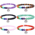 Wholesale Natural Stone Beads Tree of Life 7 Chakra Crystal Stone Healing Bracelet Handmade Gemstone Jewelry