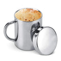 200ml/300ml/400ml Double Wall Stainless Steel 304 Coffee Mugs with Handle Camping Travel Tumbler BPA Free & Eco-Friendly