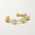 LOZRUNVE 925 Sterling Silver Elegant Diamond CZ 18k Gold Plated Ear Cuff Earring for Women
