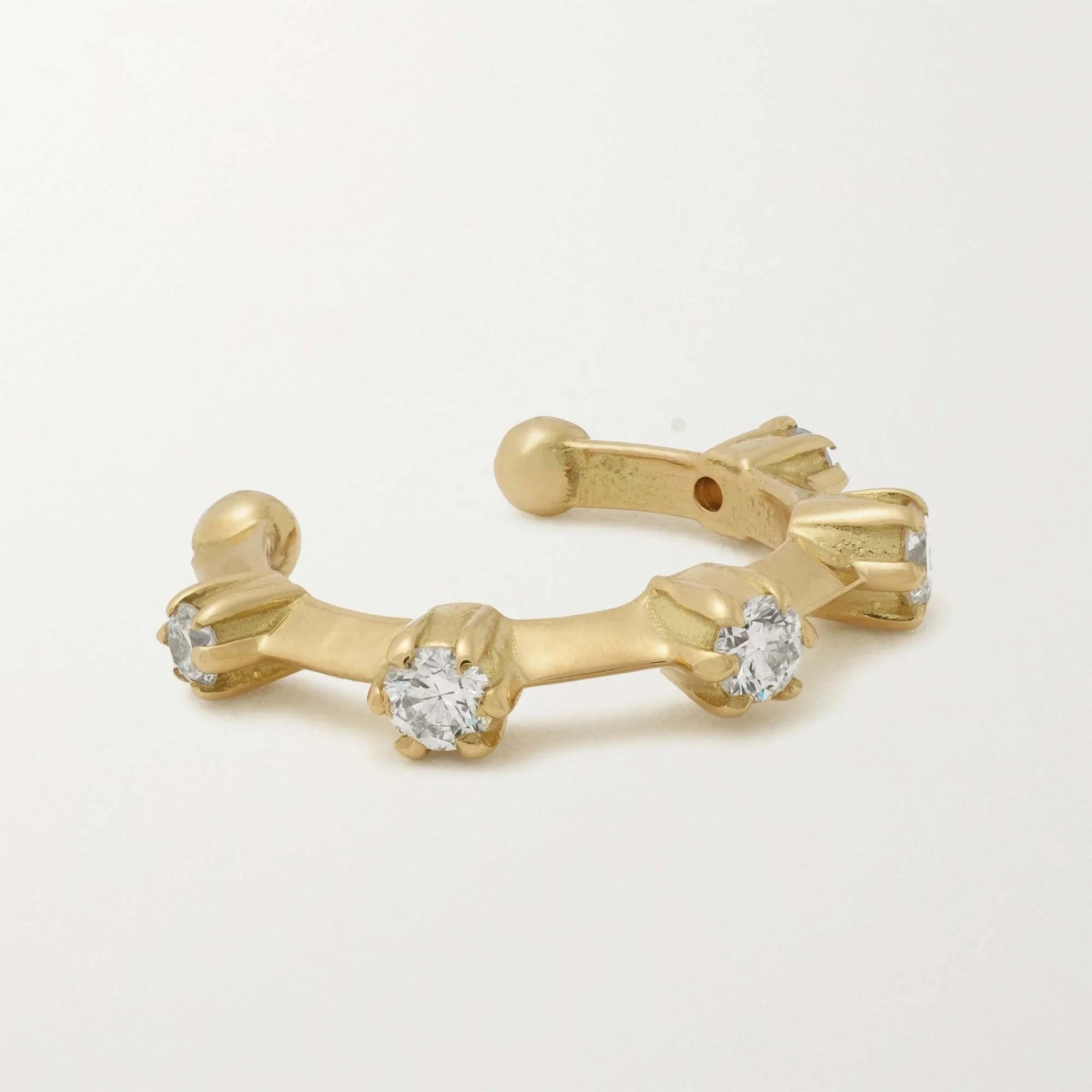 LOZRUNVE 925 Sterling Silver Elegant Diamond CZ 18k Gold Plated Ear Cuff Earring for Women