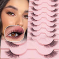 HeEan Wholesale Premium Handmade Synthetic Hair Eyelash Extensions 0.03-0.07mm Hybrid C/D Curl 15-25mm Length Half Eyelashes