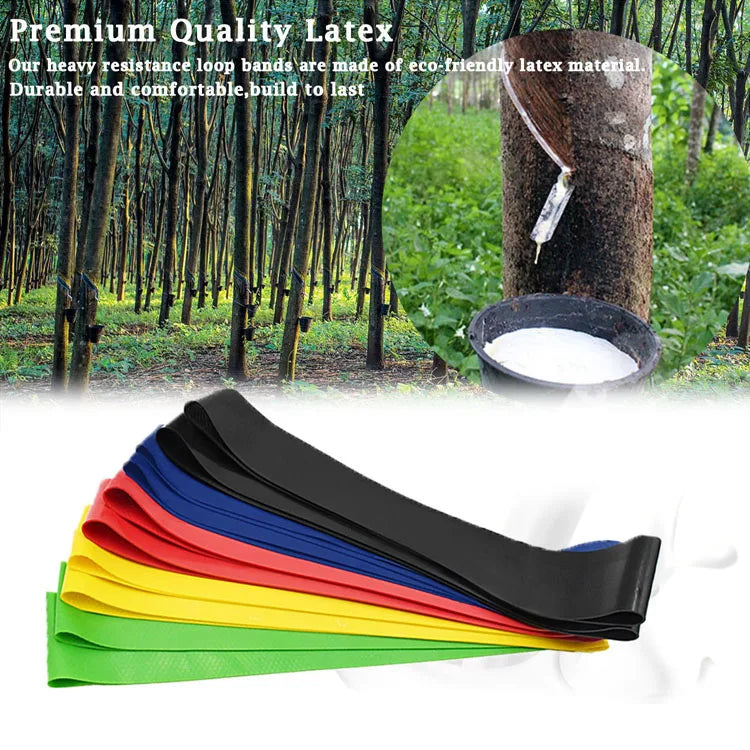 Custom Logo Mini Resistance Fitness Bands Set 5 Loop Exercise Latex Stretch with Silicone Material Power Exercise Band