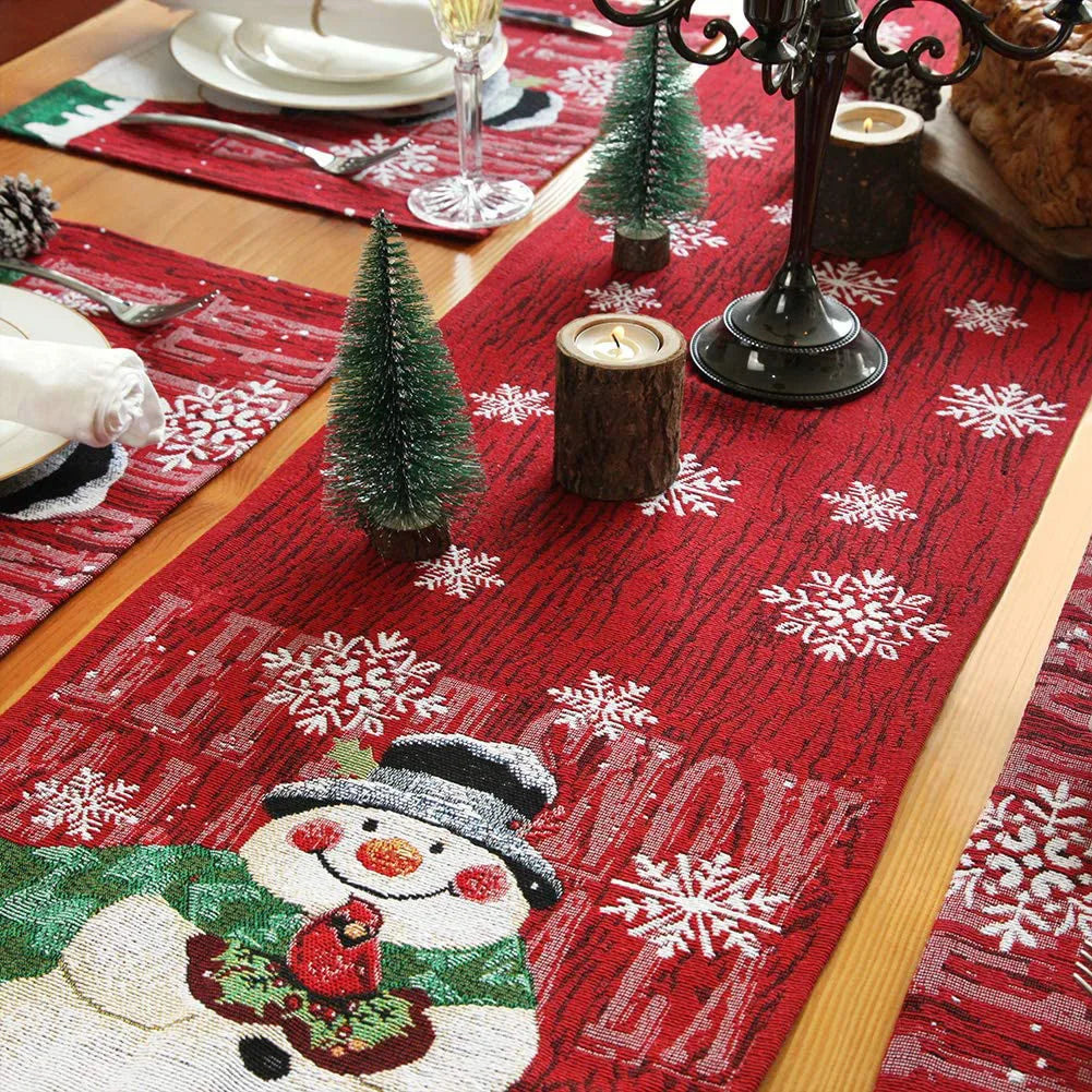 Custom logo Ychon Christmas Tablecloth for Rectangle Tables Table Cloth Holiday Table Cover for Party Dinner Decor