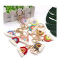 Handmade Woven Cotton Rope Rainbow Tassel Keychain Boho Style Bag Pendant Rainbow Key Chain Keyring