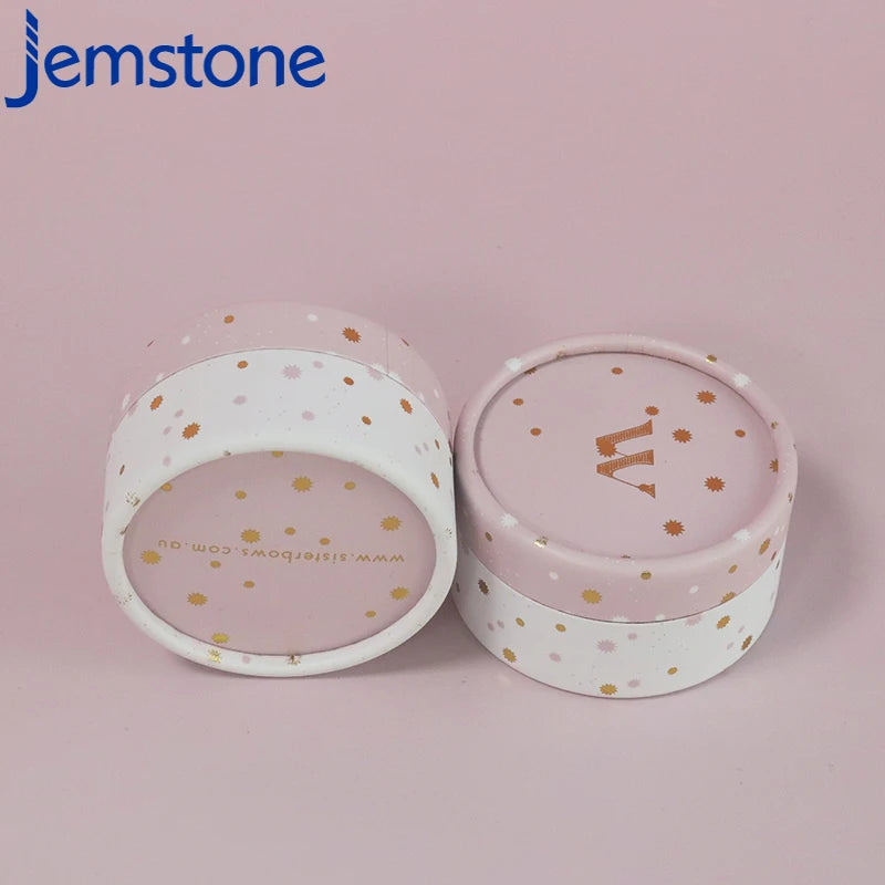 Pinksk Circle Tube Custom Logo Design Printing Craft Paper Tea Box Carton Packing Customized Beverage Service Tealight Packaging