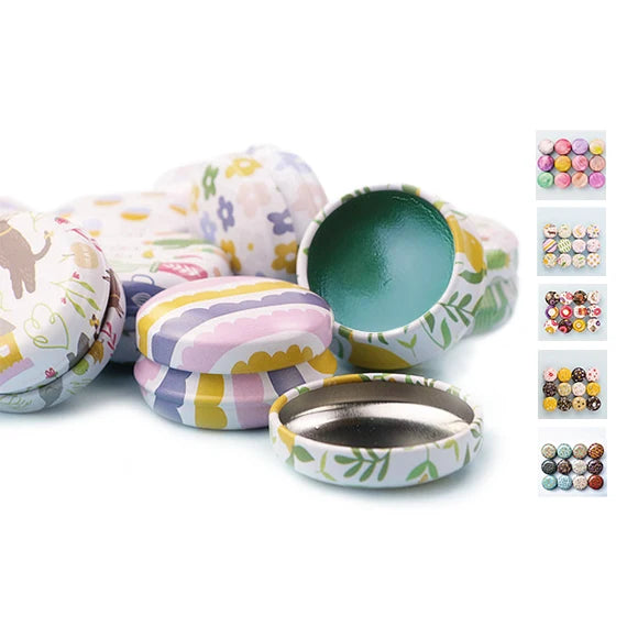Round Tinplate Storage Box Mini Metal Elegant Flower Tin Boxes Jar for Case for Candy Cookie Lip Balm Portable