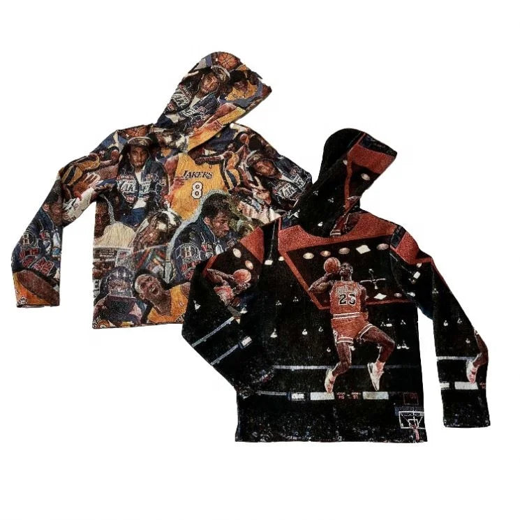 Brand New Men's Celebrity Character Tapestry Woven Hoodie Sweatshirt Anti-Shrink Anti-Wrinkle Custom Logo Spring