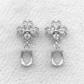 Sterling Silver 5*7mm Semi Mount Stud Eardrops Empty Frame Support Blank Setting S925 Base Without Center Stone DIY for Inlay