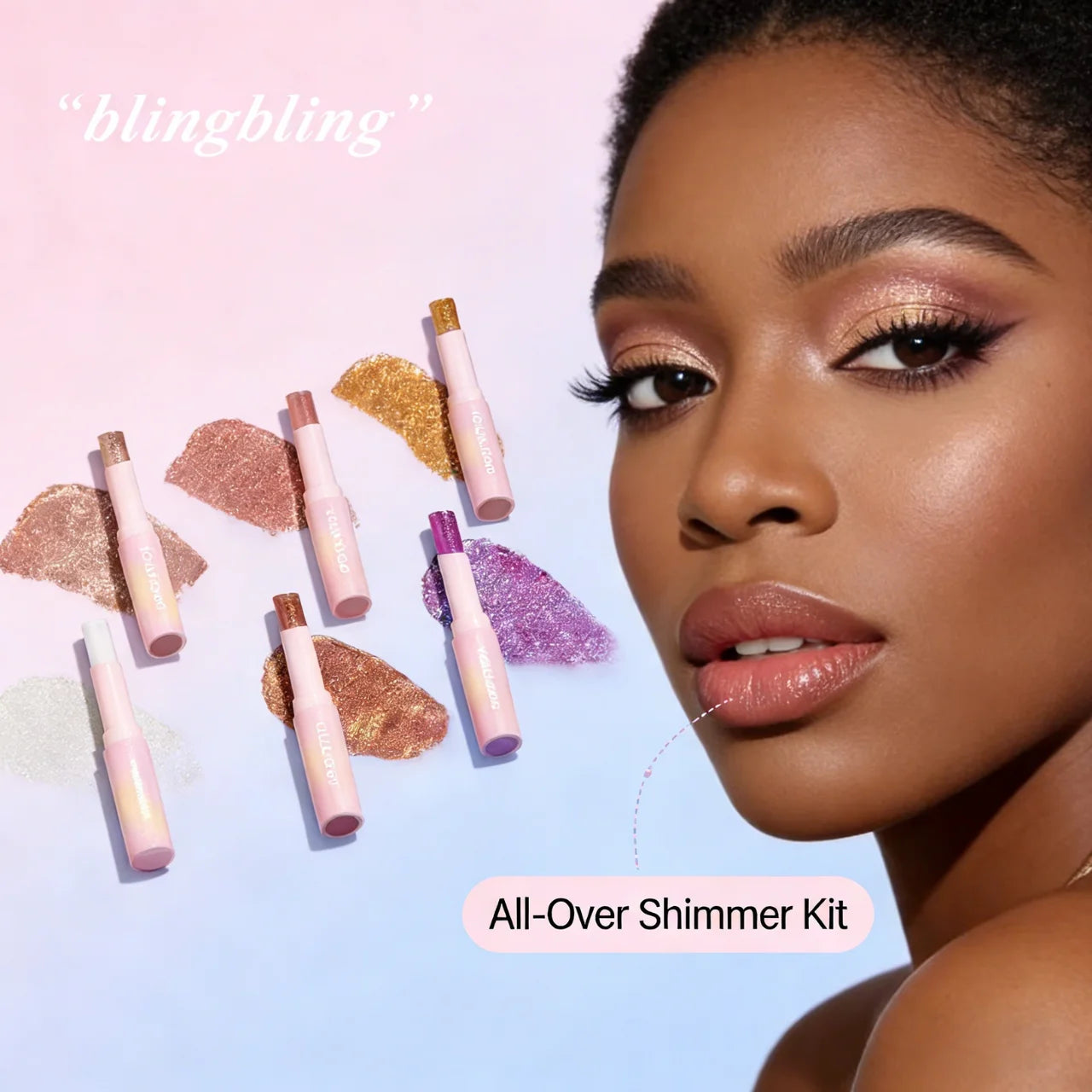 New Hot Selling Products Private Label Glitter Powder Jelly Eyeshadow Stick Vegan Highlighter Stick