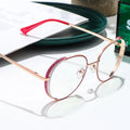 Jiuling Eyewear Blingbling Frame Glasses Resin Nose Pad Plain Spectacles Round Metal Blue Light Blocking Eyeglasses Frames
