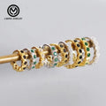 YHE0277 100% Real 925 Sterling Silver Hoop Earrings for Women Zircon CZ Round Circle Earrings Round Earing Wedding Jewelry