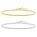 Customizable Thin 1.7mm Stainless Steel Bracelet with Gold Plating Non-Tarnish Chain for Men Women Trendy Style with Logo Tag